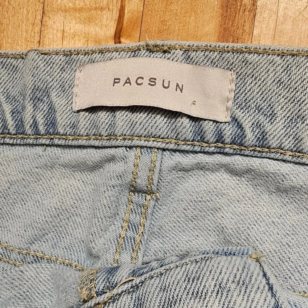 PacSun Baggy Cargo Jeans Light Wash Blue Denim Utility Pants 31x32 Mens